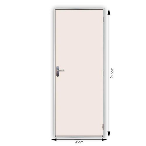 Kit Porta Melamínico Mgm com Batente em Aço Branco Esquerda 215x95x6