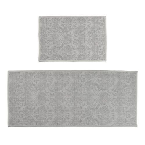 Kit Tapetes Domus 50x120cm Estampado + 40x60xm para Cozinha com 2 Peças Bege