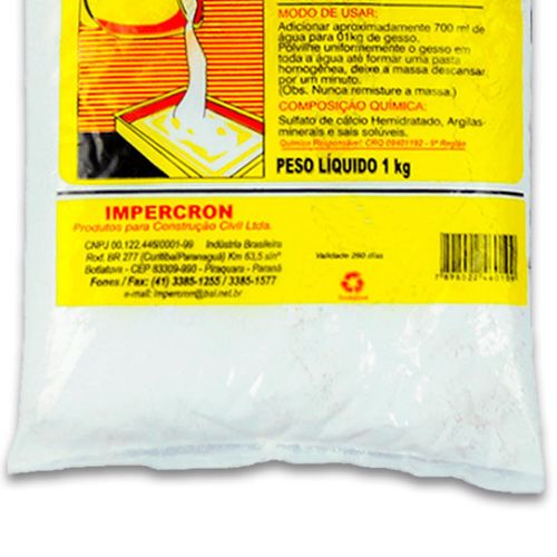 Gesso Estuque Impercron 1kg
