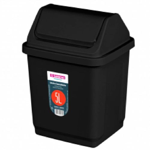Lixeira de Plástico Basculante Sanremo Casa Blanca 5L Preta