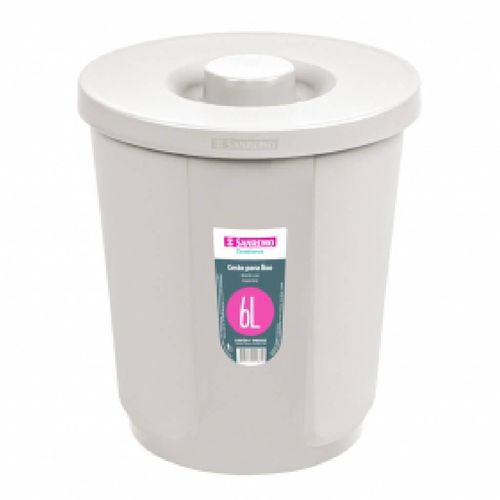 Lixeira de Plástico Sanremo com Tampa Red Casa Blanca 6L Branca