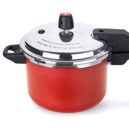 Panela Pressão Quartzo Gourmet Vermelha 4,5lts