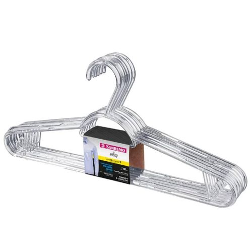 Cabide Plástico Primafer Multifuncional Leve 6 Pague 5 Cristal