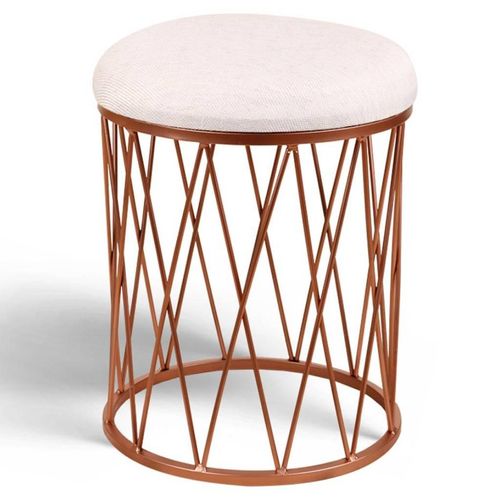 Banqueta de Linho Primor Teia Rose Gold Claro Relevo