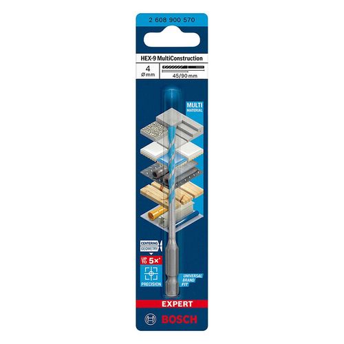 Broca Multimaterial Bosch Expert HEX-9 Multiconstruction 4x45x90mm