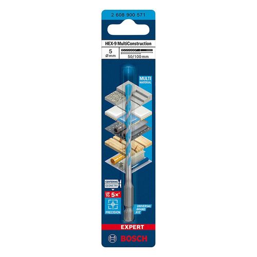 Broca Multimaterial Bosch Expert HEX-9 Multiconstruction 4x45x90mm