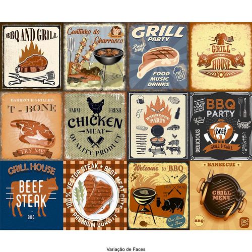 Revestimento Acetinado Gabriella Barbecue (Kit com 12 peças)  "A" 20x20 Bold
