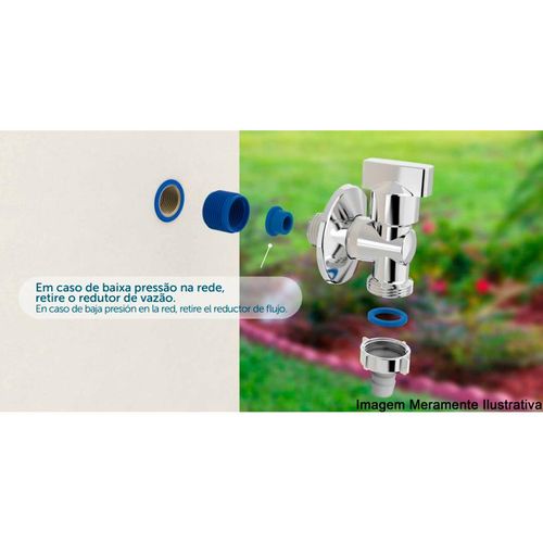 Torneira Multiuso Blukit de 1/4 de Volta cromado