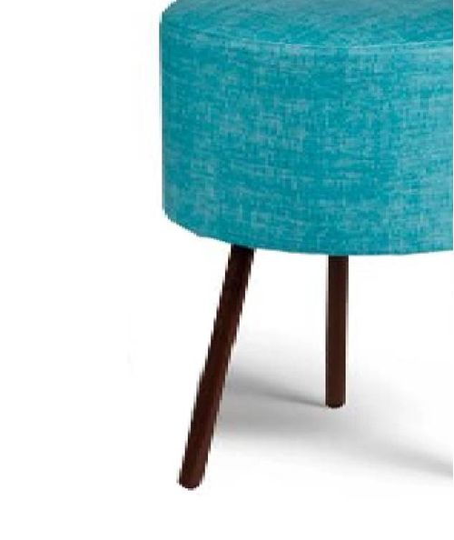 Puff Retro Primor Redondo Suede Turquesa