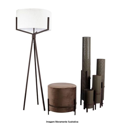 Puff Redondo 58x53cm Cinta Tabaco Chocolate 2100303 Primor