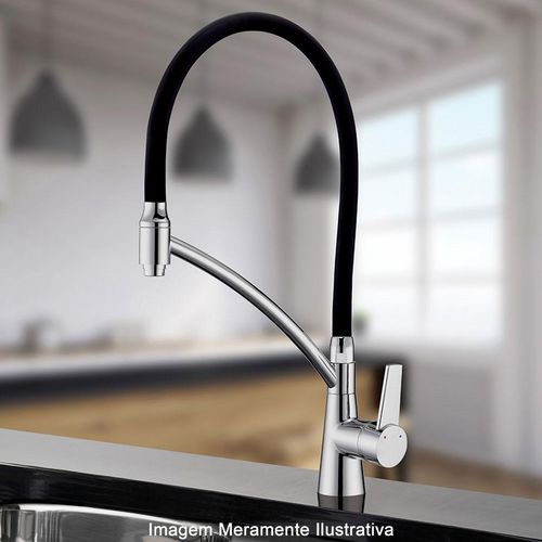 Misturador Monocomando Cozinha Lorenzetti LorenChef Cromado e Black C81