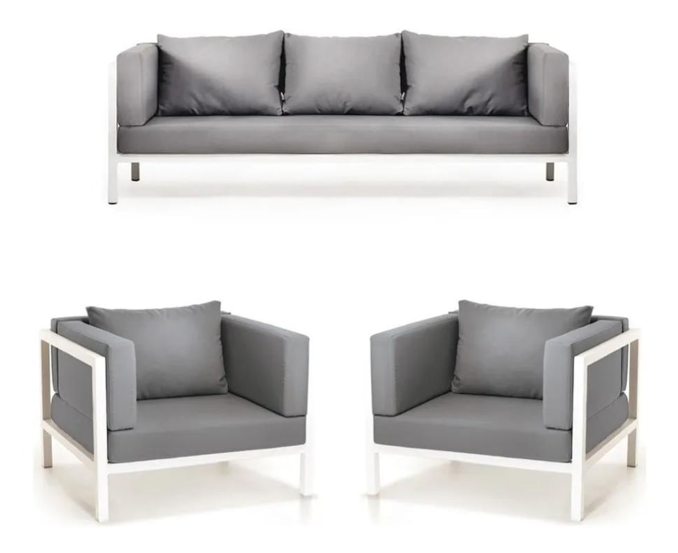 Jogo De Sofá Para Jardim E Varanda Em Alumínio Area Externa Balaroti