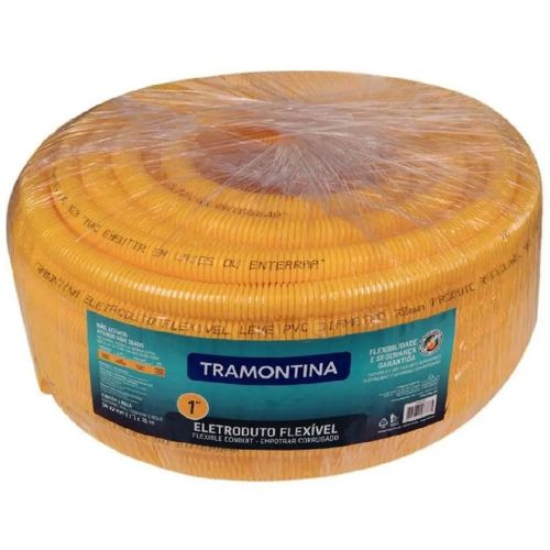 Eletroduto Corrugado Tramontina Leve Flexível Amarelo DN32 25m 1"