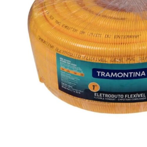 Eletroduto Corrugado Tramontina Leve Flexível Amarelo DN32 25m 1"