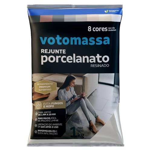 Rejunte para Porcelanato Votomassa Cinza Platina 1kg