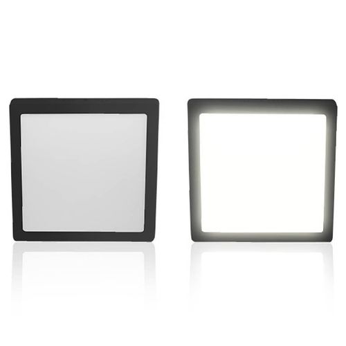 Painel de Led Taschibra Lux Quadrado de Sobrepor Preto Luz Branca 24W