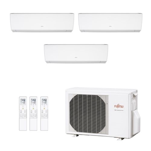 Ar-Condicionado Multi Split Inverter Fujitsu 18.000 (2x Evap HW 7.000 + 1x Evap HW 12.000) Quente/Frio 220V