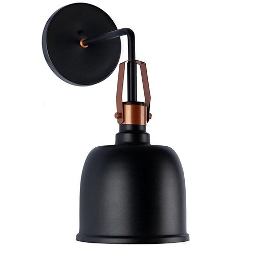Arandela Alumínio Neo Iluminação Impiricus Preta Difusor Cobre 1xE27