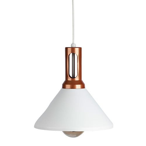 Pendente Alumínio Neo Iluminação Halandri Branco Difusor Cobre 1xE27