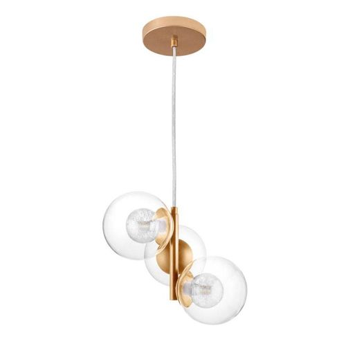 Pendente de Alumínio Bronzearte Fantasy Gold Globo Vidro 3xG9