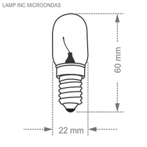 Lâmpada Tubular Micro-Ondas Taschibra Amarela 15W 220V E-14
