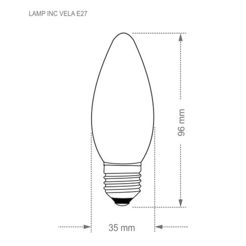 Lâmpada Vela Incandescente Taschibra Lisa Luz Amarela 25W