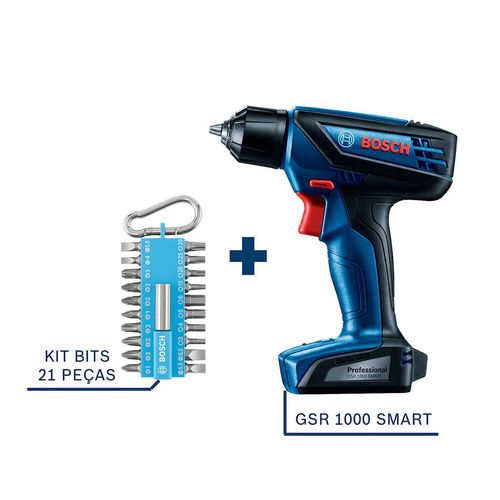 Parafusadeira Furadeira a bateria Bosch GSR 1000 Smart 12V 21 Bits