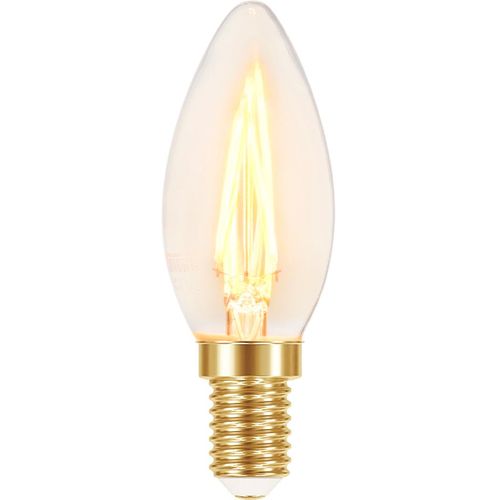 Lâmpada Led Filamento Vintage Vela Taschibra 3W E14 Adap. E27 Âmbar