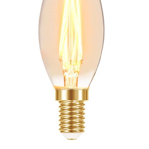 Lâmpada Led Filamento Vintage Vela Taschibra 3W E14 Adap. E27 Âmbar