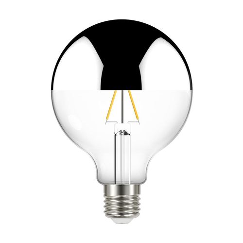 Lâmpada Led Filamento Defletora Espelhada Globo Taschibra G95 Autovolt 3W Prata Amarela