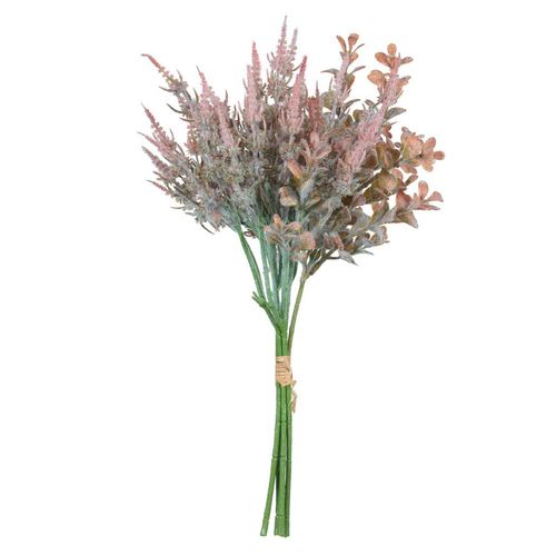 Buque Grass Ramalhete Flor Arte Flocked com Fita Laranja Outono 37cm