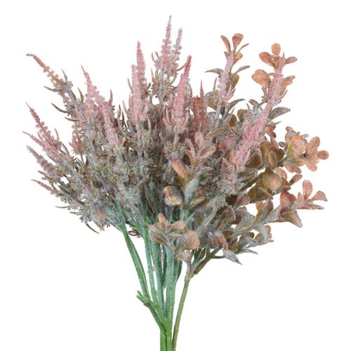 Buque Grass Ramalhete Flor Arte Flocked com Fita Laranja Outono 37cm