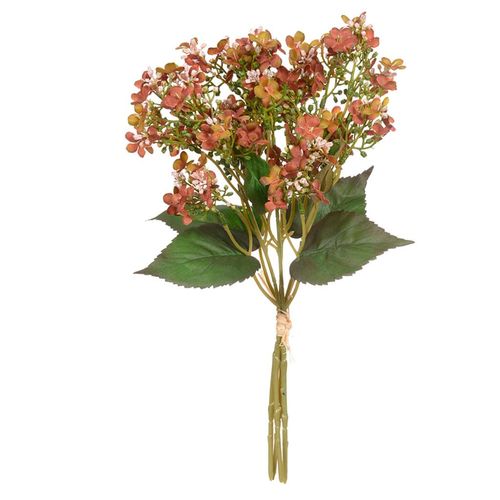 Buque Flor do Campo Misto Ramalhete Flor Arte com Fita Ocre Outono 32cm