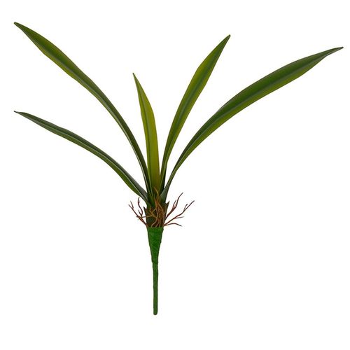 Folhagem Orquídea Flor Arte Cymbidium Real Toque Verde 40cm