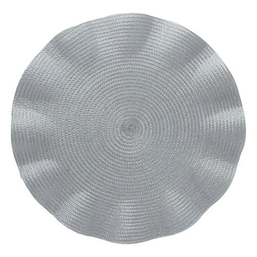 Lugar Americano de Poliéster Wolff Babado Prateado 38cm