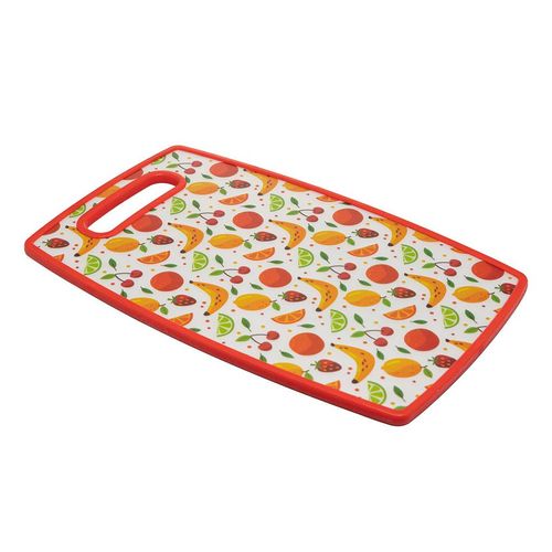 Tábua para Corte de Plástico Lyor Fruits Vermelha 37x23x1cm