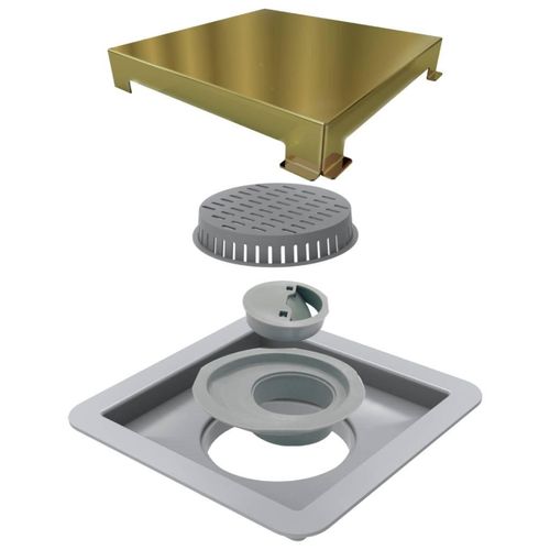Ralo Linear 15x15cm Tampa Inox Gold 4244 Linear
