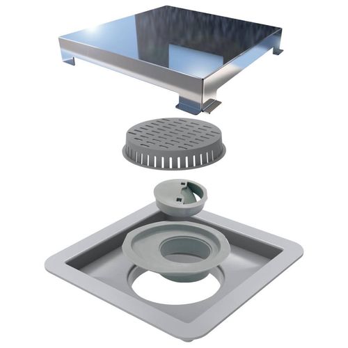 Ralo Linear 15x15cm Tampa Inox Polido 4242 Linear
