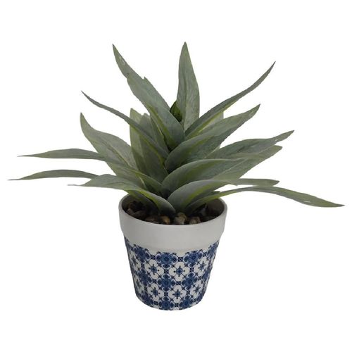 Planta Artificial NDI Verde, Azul e Branco 20cm
