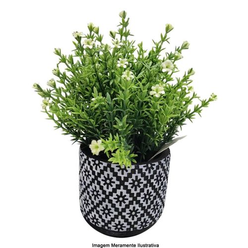 Planta Artificial NDI Verde, Branco e Cinza 23cm