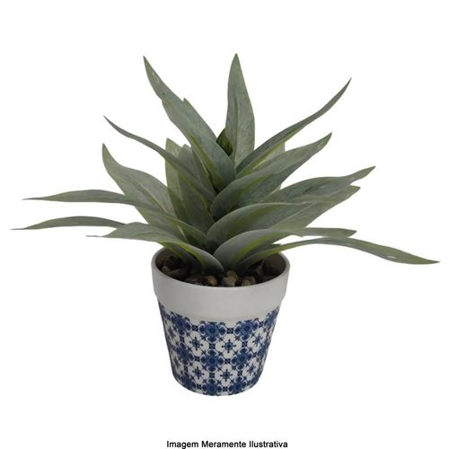 Planta Artificial NDI Verde, Azul e Branco 20cm