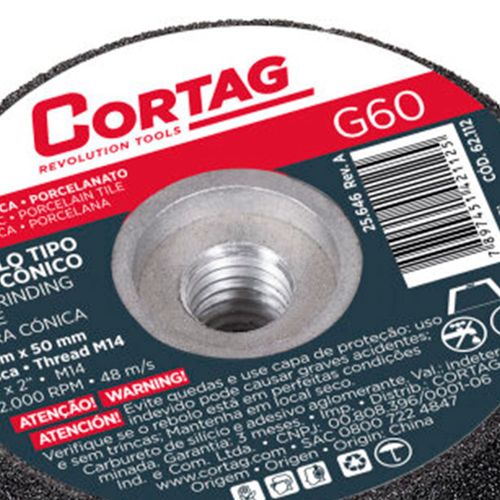 Rebolo Tipo Copo Cônico Cortag Rosca M14 G-60 75mm
