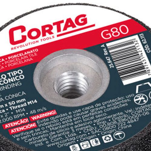 Rebolo Tipo Copo Cônico Cortag Rosca M14 G-80 75mm