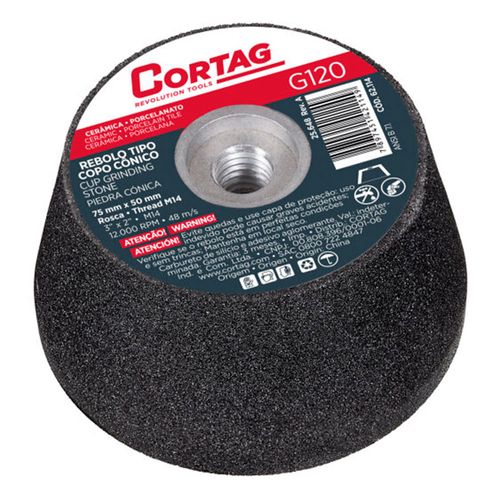 Rebolo Tipo Copo Cônico Cortag Rosca M14 G-120 75mm