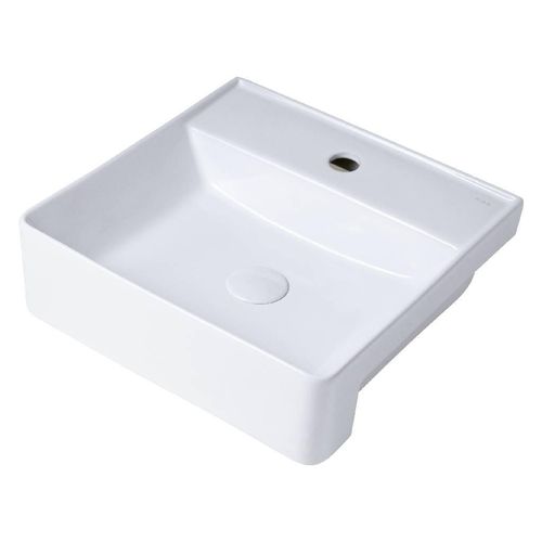 Cuba de Semi Encaixe Sentiero Quadrada com Mesa Branco 42x42x13cm