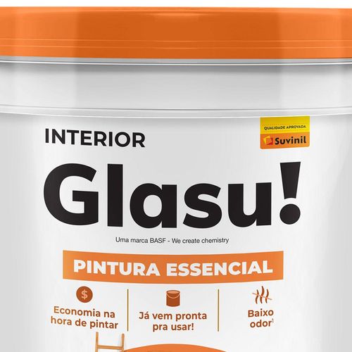 Tinta Acrílica Fosco Glasu Pintura Essencial Branco Base de Água 15L
