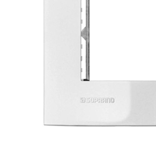 Placa 3 Postos Soprano Iris com Suporte Branca 4x2
