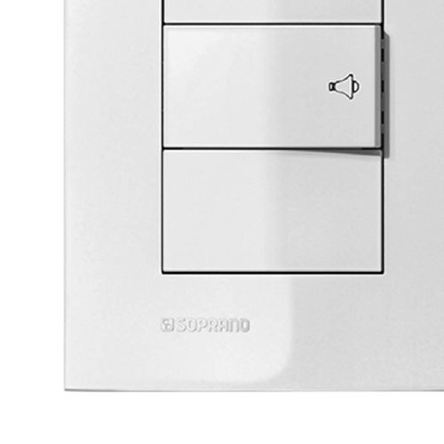 Interruptor Pulsador Campainha Soprano Iris Branco 10A 4x2