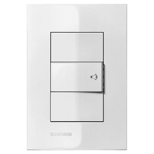 Interruptor Pulsador Campainha Soprano Iris Branco 10A 4x2