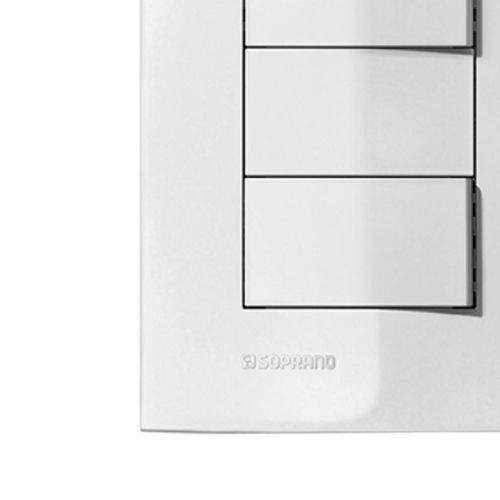 Interruptor Simples Soprano Iris 2 Teclas Branco 10A 4x2